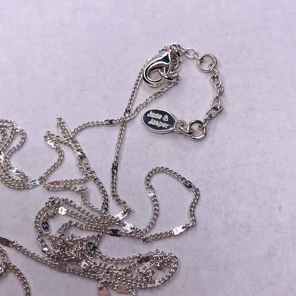 Signed Jade & Jasper Necklace Silver Tone Crescent Moon Dangle Pendant 32" Long - Picture 3 of 11